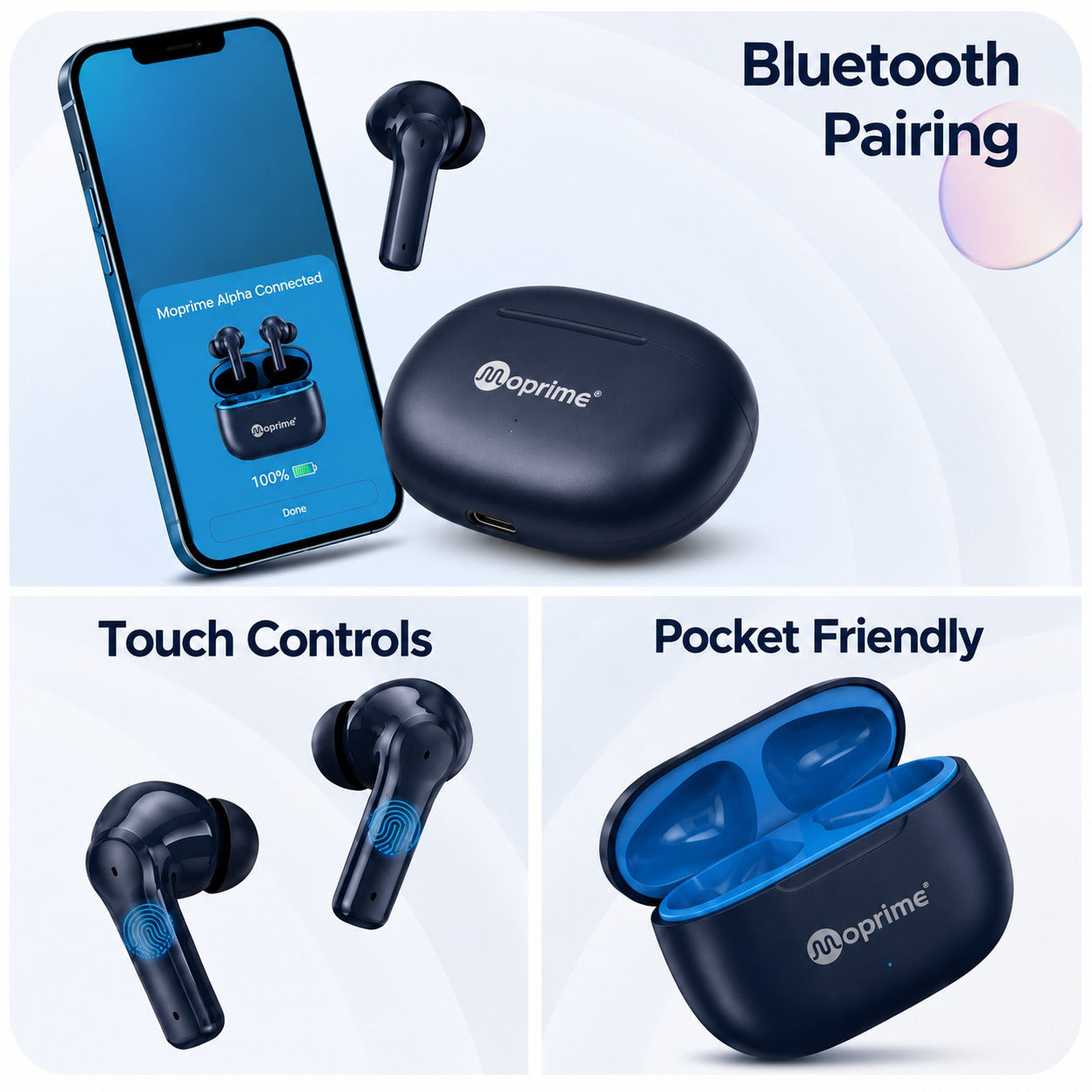 Moprime Mb415 Wireless Bluetooth Earbuds