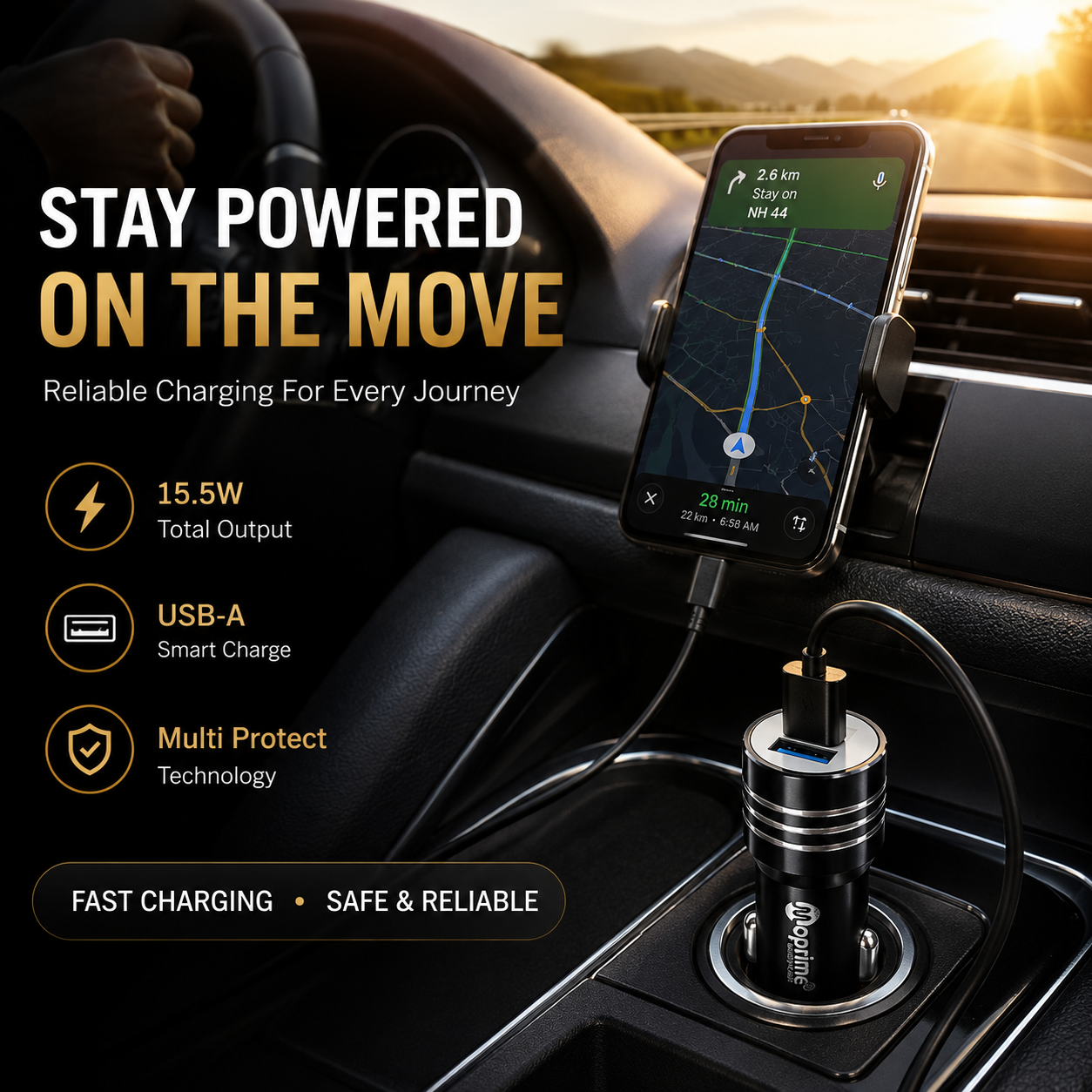 Dual USB port car charger