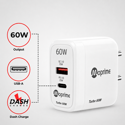 Turbo 60 Watt with USB to C-Type Cable