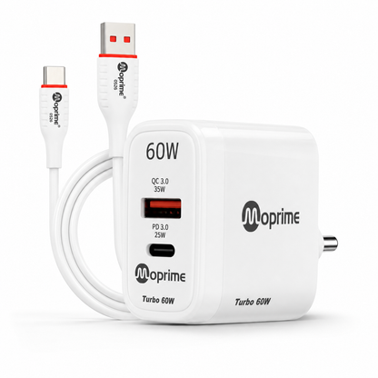 Turbo 60 Watt with USB to C-Type Cable
