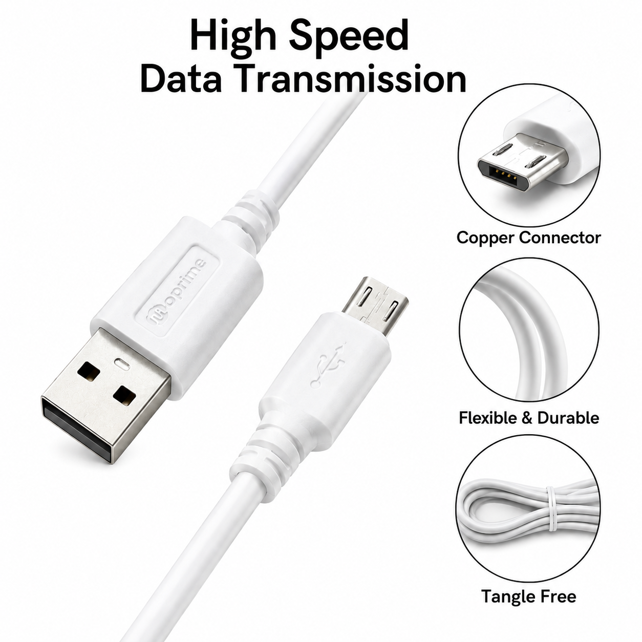 Moprime USB Data Cable Micro