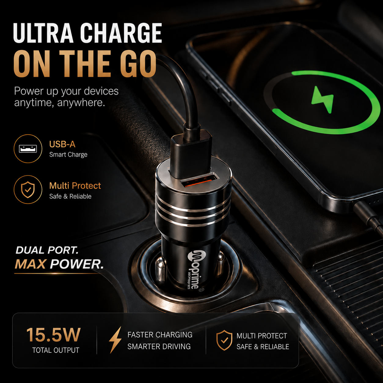 Dual USB port car charger